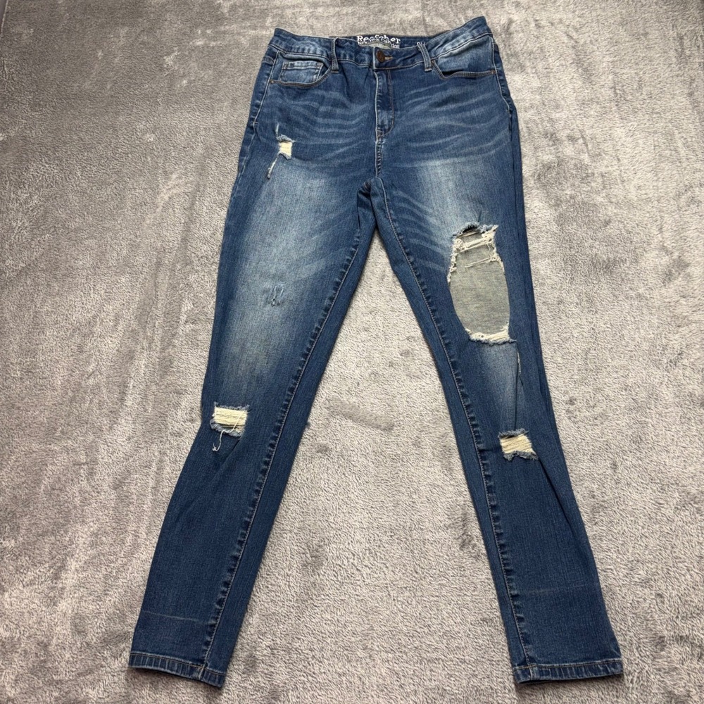 Resfeber Skinny Jeans Women Size 14 Blue Good Distressed Ripped Denim‎ 425